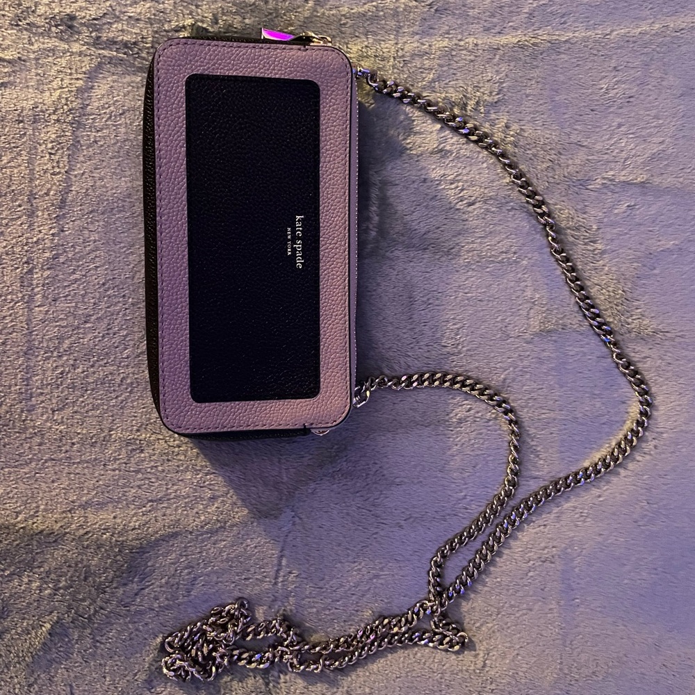 NWOT Kate Spade Black and Gray Wallet on Chain